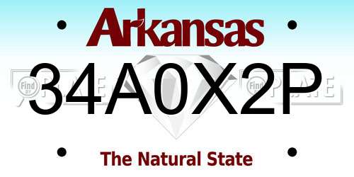 34A0X2P Arkansas License Plate
