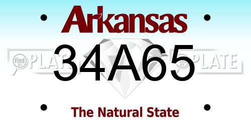 34A65 Arkansas License Plate