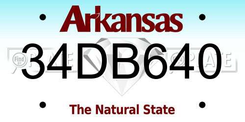 34DB640 Arkansas License Plate