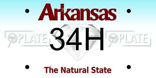 34H Arkansas License Plate