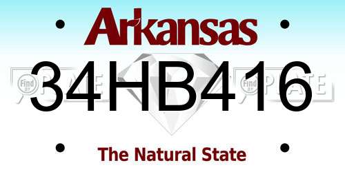 34HB416 Arkansas License Plate