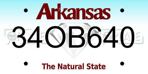 34OB640 Arkansas License Plate