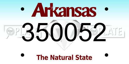 350052 Arkansas License Plate