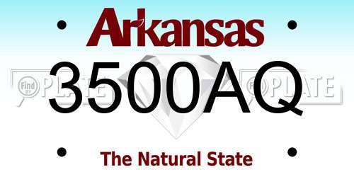 3500AQ Arkansas License Plate