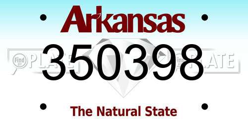 350398 Arkansas License Plate