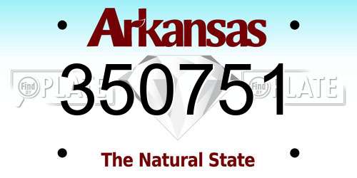 350751 Arkansas License Plate