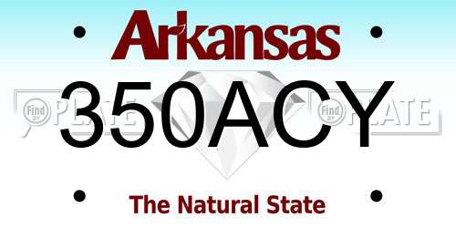 350ACY Arkansas License Plate