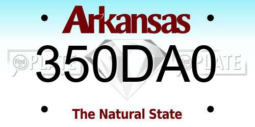 350DA0 Arkansas License Plate