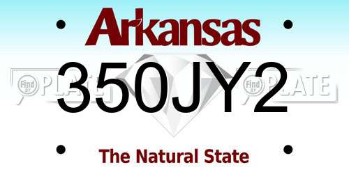 350JY2 Arkansas License Plate