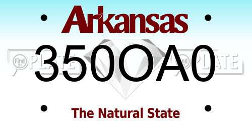 350OA0 Arkansas License Plate
