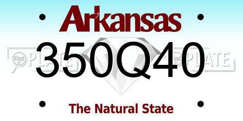 350Q40 Arkansas License Plate