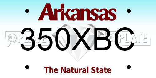 350XBC Arkansas License Plate