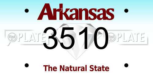 3510 Arkansas License Plate