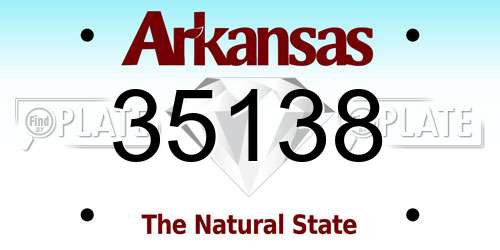 35138 Arkansas License Plate