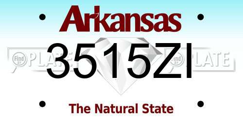 3515ZI Arkansas License Plate