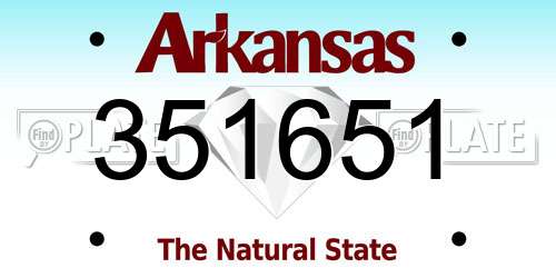 351651 Arkansas License Plate