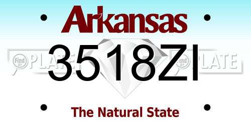 3518ZI Arkansas License Plate