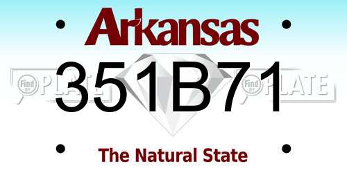 351B71 Arkansas License Plate