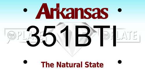 351BTI Arkansas License Plate