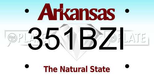 351BZI Arkansas License Plate