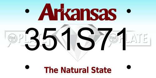 351S71 Arkansas License Plate