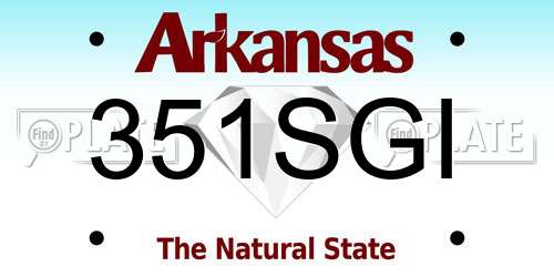 351SGI Arkansas License Plate