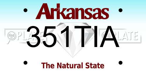 351TIA Arkansas License Plate