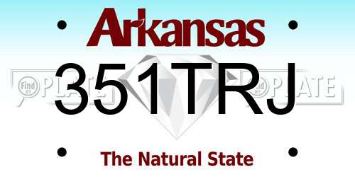 351TRJ Arkansas License Plate