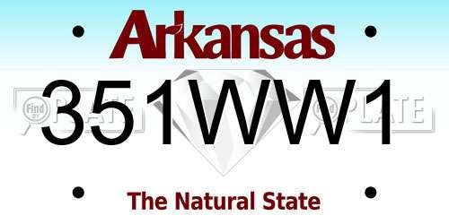 351WW1 Arkansas License Plate