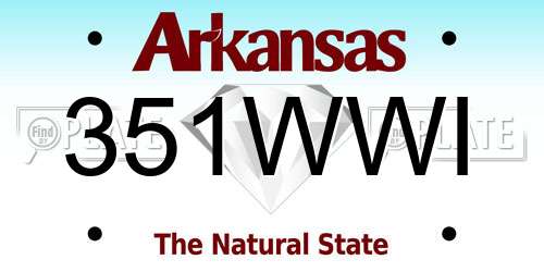 351WWI Arkansas License Plate