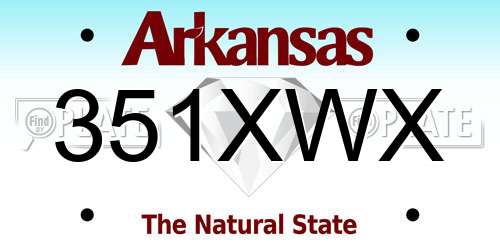 351XWX Arkansas License Plate