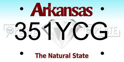 351YCG Arkansas License Plate
