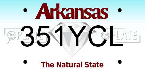 351YCL Arkansas License Plate