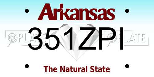 351ZPI Arkansas License Plate