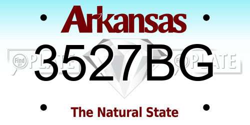3527BG Arkansas License Plate