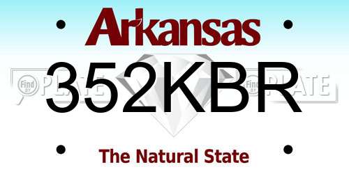352KBR Arkansas License Plate
