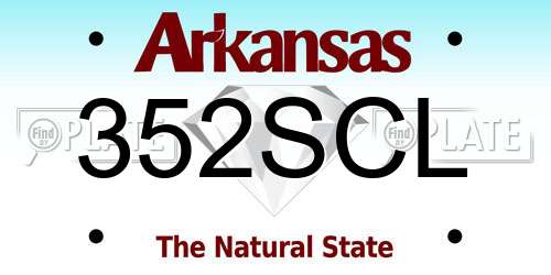 352SCL Arkansas License Plate