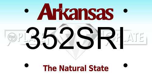 352SRI Arkansas License Plate