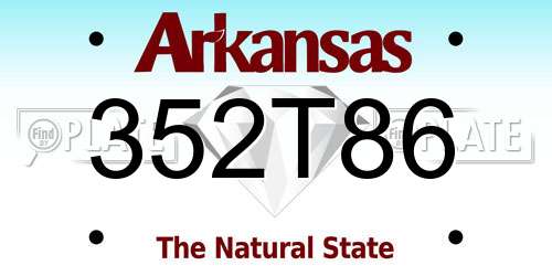 352T86 Arkansas License Plate