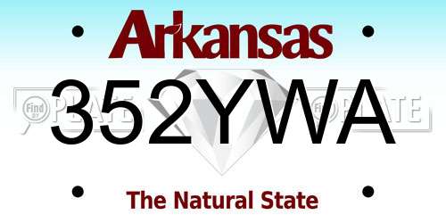 352YWA Arkansas License Plate