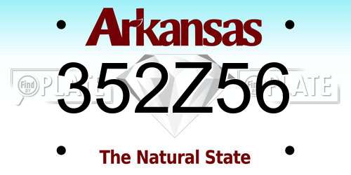 352Z56 Arkansas License Plate