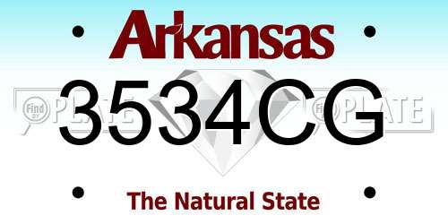 3534CG Arkansas License Plate