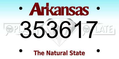 353617 Arkansas License Plate
