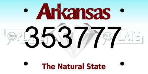 353777 Arkansas License Plate