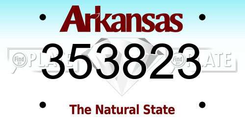 353823 Arkansas License Plate