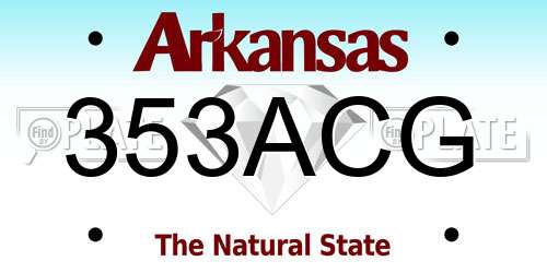 353ACG Arkansas License Plate