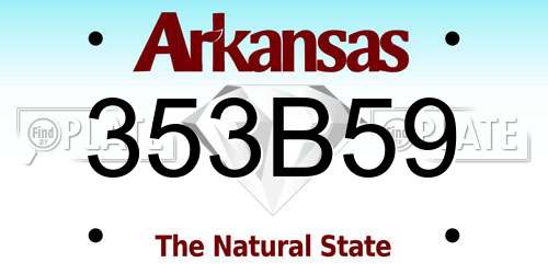 353B59 Arkansas License Plate
