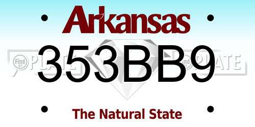 353BB9 Arkansas License Plate