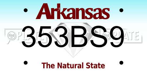 353BS9 Arkansas License Plate