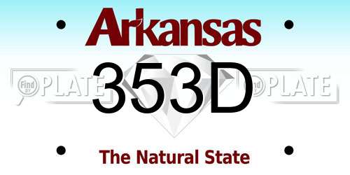 353D Arkansas License Plate